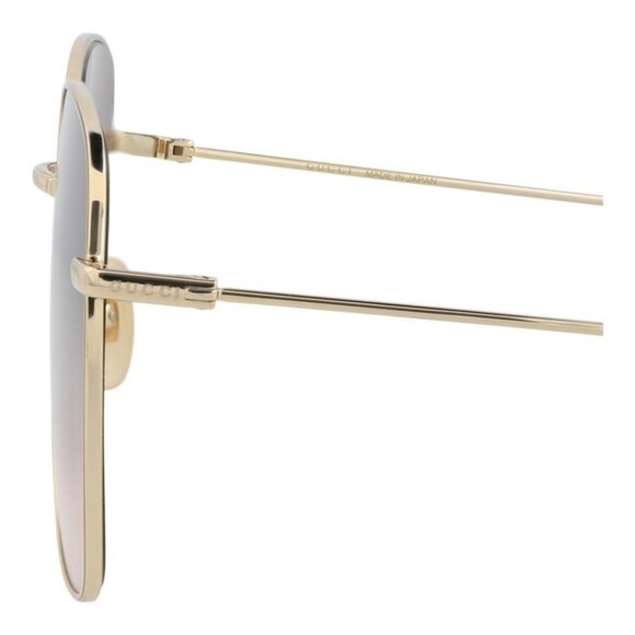 Gucci Womens Square/Rectangle Gold Gold Red Fashion Designer Eyewear - Picture 4 of 4